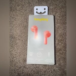 Heyday True Wireless Bluetooth Earbuds - Bright Peach - New in Box w/ Case